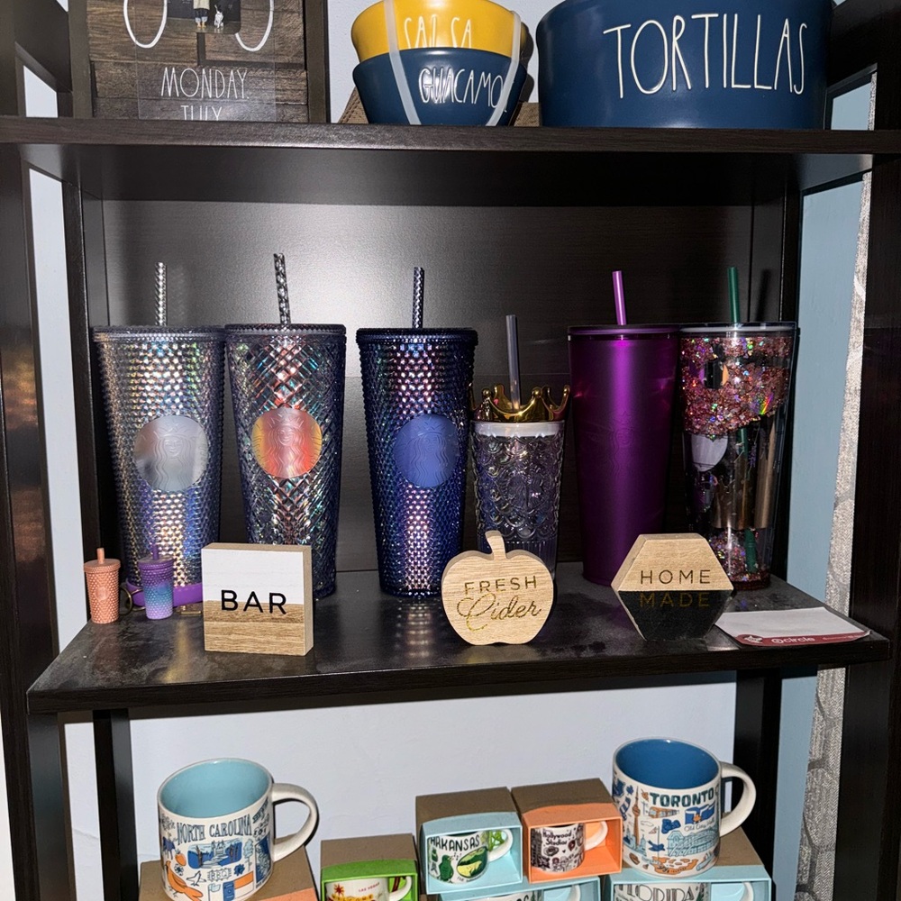 Starbucks Iridescent and Purple Tumblers